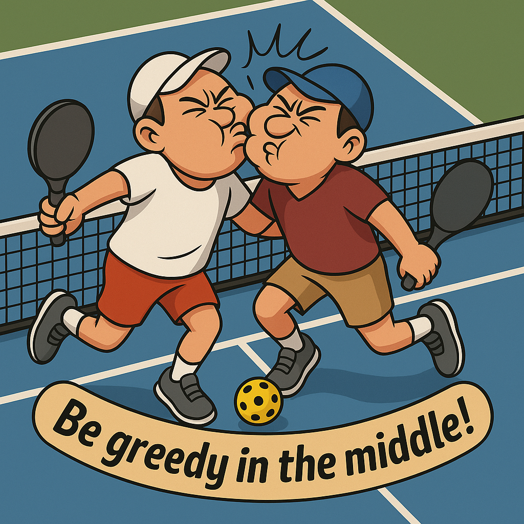 Pickleball Twins Greedy in Middle
